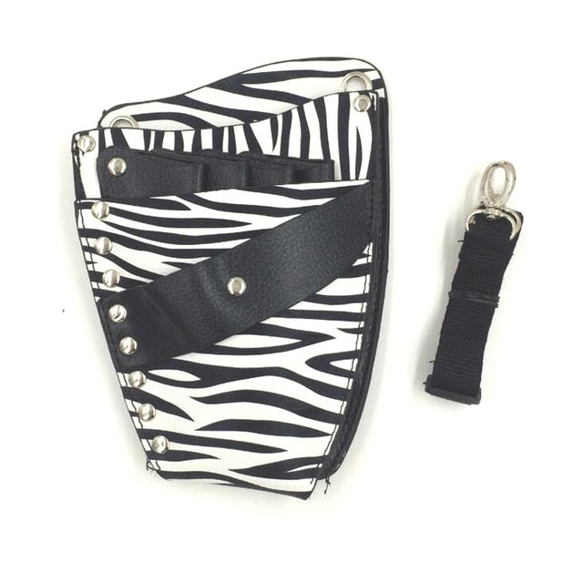 PU Leather Rivet Hair Scissor Bag Clips Bag Hairdressing Barber Scissor Holster Pouch Holder Case with Waist Shoulder Belt