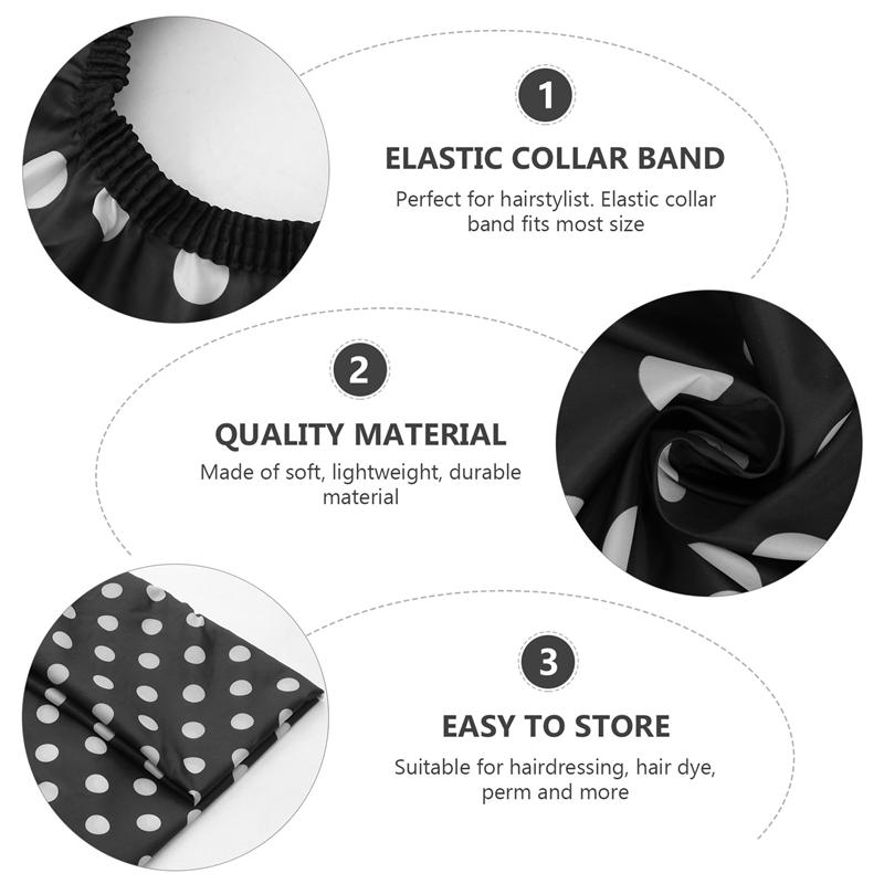 Anti-static Hairdressing Cape Practical Haircut Cape Hair Cutting Cloak Haircut Gown for Barber Shop (Black, Round Dot Pattern)