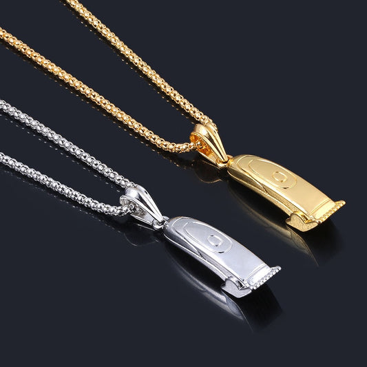 Barber Shop Haircut Shaver Necklaces Hip Hop Hair Dresser Tool Shaver Razor Pendant Necklace