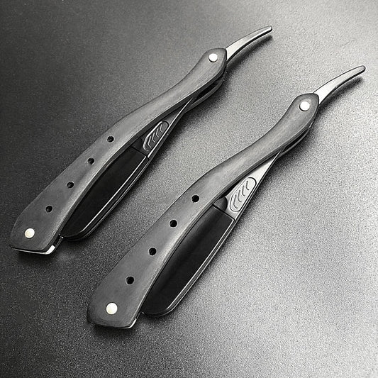 All Black Blades Straight Razor For Men Women Barber Shaving Knife Spring Design Beard Face Underarm Body With Blades G1215