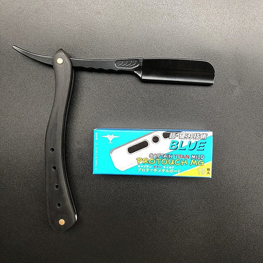All Black Blades Straight Razor For Men Women Barber Shaving Knife Spring Design Beard Face Underarm Body With Blades G1215
