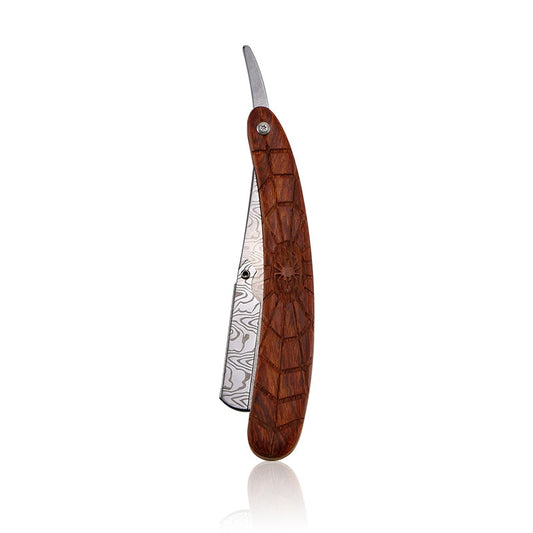 Men's Facial Shaver Straight Razor Holder Damascus Pattern Stainless Steel