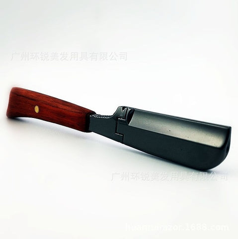 Men Shaving Barber Tools Magnetic Knife Holder Sandalwood Handle