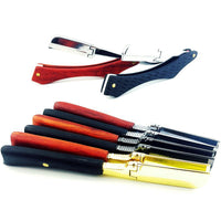 Magnetic Knife Holder Men Shaving Barber Tools Sandalwood Handle Haircut Razor Easy To Install Blade Free 10pcs Blades G0807