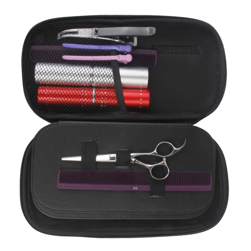 Hair Scissors Leather Bag Max Capacity Barber Shears Pack Portable Salon Holster Hairdressing Tool Pouch Holder Case
